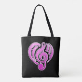 Vibraties Muzikale Liefde Roze Hart Muziek Note DJ Tote Bag (Achterkant)