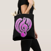 Vibraties Muzikale Liefde Roze Hart Muziek Note DJ Tote Bag (Dichtbij)