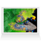 VIBRATIES VAN KWESTIE, LADY IN GROENE GEEL FRACTAL (Binnen Horizontaal (Boven))