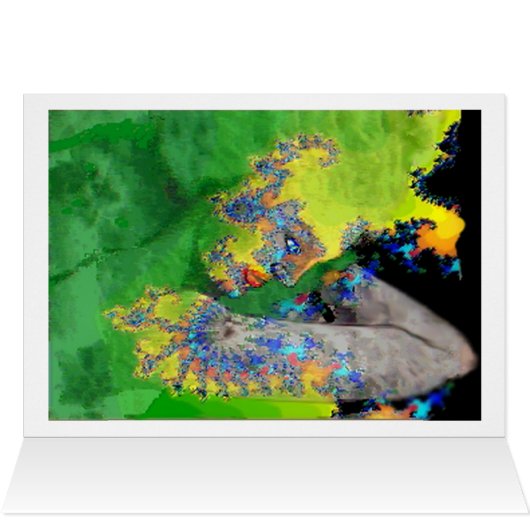 VIBRATIES VAN KWESTIE, LADY IN GROENE GEEL FRACTAL (Binnen Horizontaal (Boven))