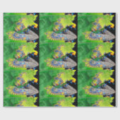 VIBRATIES VAN KWESTIE, LADY IN GROENE GEEL FRACTAL CADEAUPAPIER (Vlak)