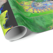 VIBRATIES VAN KWESTIE, LADY IN GROENE GEEL FRACTAL CADEAUPAPIER (Rol Hoek)