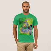 VIBRATIES VAN KWESTIE, LADY IN GROENE GEEL FRACTAL T-SHIRT (Voorkant volledig)