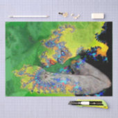 VIBRATIES VAN KWESTIE, LADY IN GROENE GEEL FRACTAL TISSUEPAPIER (Craft)