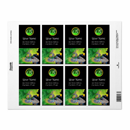 VIBRATIES VAN MATTER GROEN EMERALD MONOGRAM ETIKET (Full Sheet)