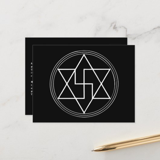 Vibrationele en Heilige Geometrie Healing Briefkaart (Voorkant / Achterkant in situ)