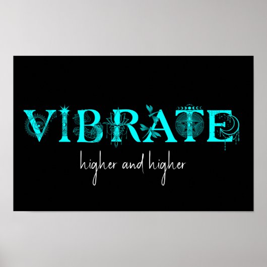 Vibreren hoger en hoger Lotus libel maan kunst Poster (Voorkant)