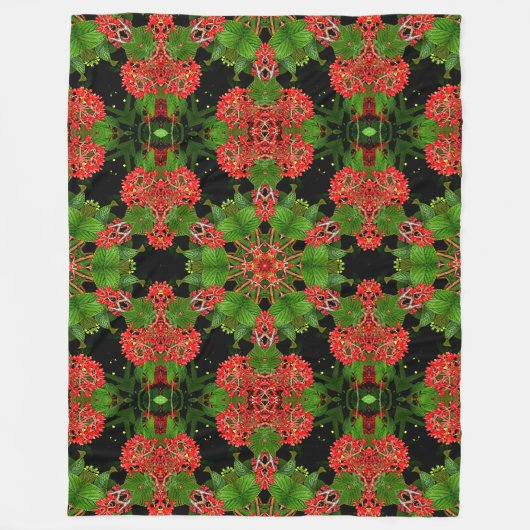 viburnum bessen caleidoscoop fleece deken (Voorkant)