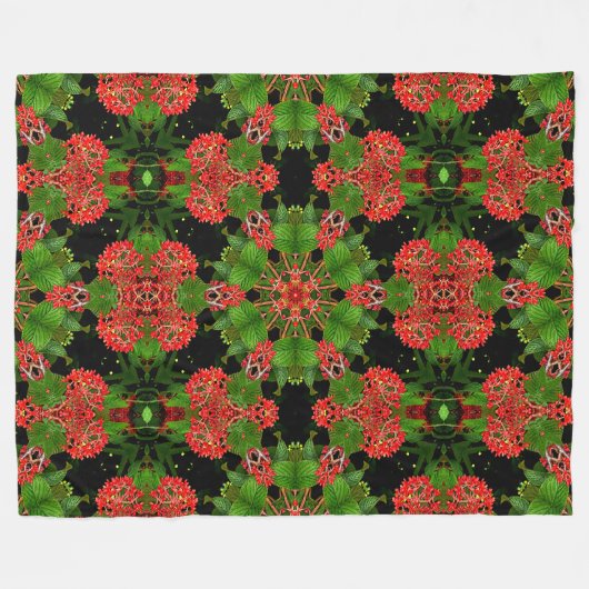 viburnum bessen caleidoscoop fleece deken (Voorkant (Horizontaal))