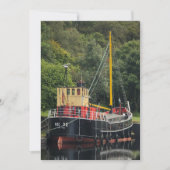Vic32 Puffer Boat in het Crinan Canal Basin, Schot Feestdagenkaart (Voorkant)