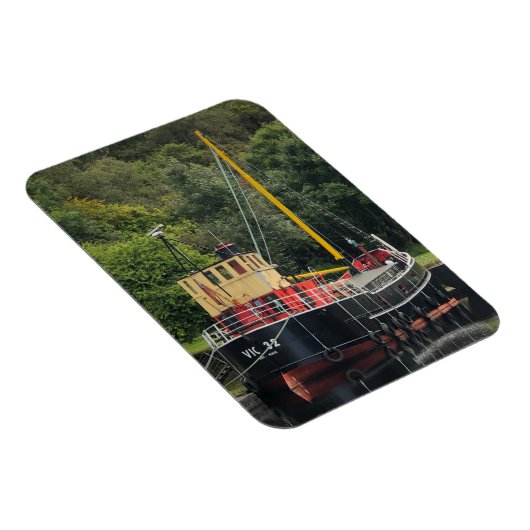 Vic32 Puffer Boat in het Crinan Canal Basin, Schot Magneet (Rechterzijde)