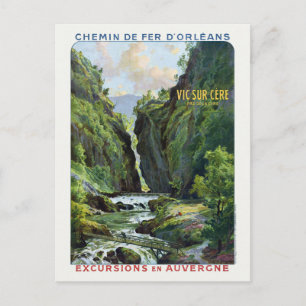 Vic-sur-Cère France Vintage Travel Poster 1910 Briefkaart