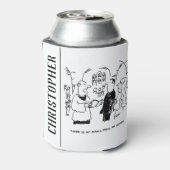 Vicar & Bridegroom tijdens huwelijksceremonie Blikjeskoeler (Blikje Achterkant)