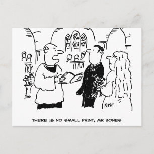 Vicar & Bridegroom tijdens huwelijksceremonie Briefkaart