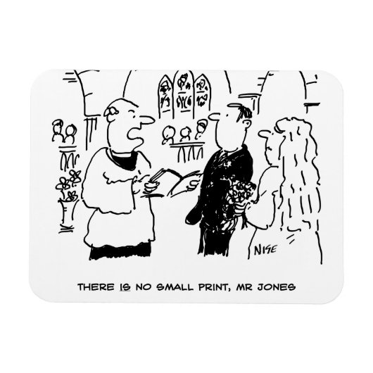 Vicar & Bridegroom tijdens huwelijksceremonie Magneet (Horizontaal)