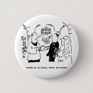 Vicar & Bridegroom tijdens huwelijksceremonie Ronde Button 5,7 Cm