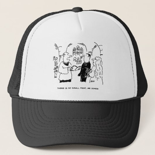 Vicar & Bridegroom tijdens huwelijksceremonie Trucker Pet (Voorkant)