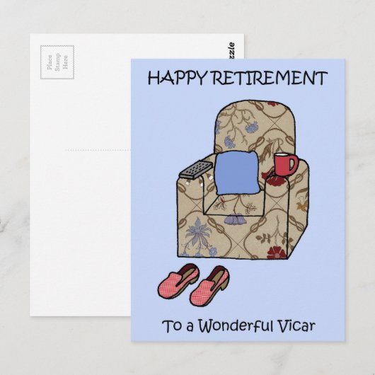Vicar Happy Retirement Briefkaart (Voorkant / Achterkant)