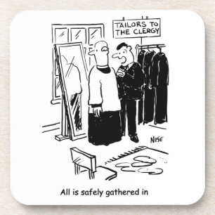 Vicar heeft een Cassock Fitting Church Cartoon Bier Onderzetter
