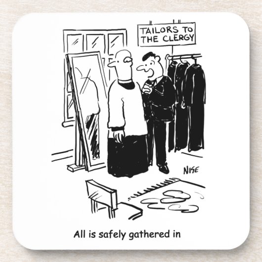 Vicar heeft een Cassock Fitting Church Cartoon Bier Onderzetter (Voorkant)