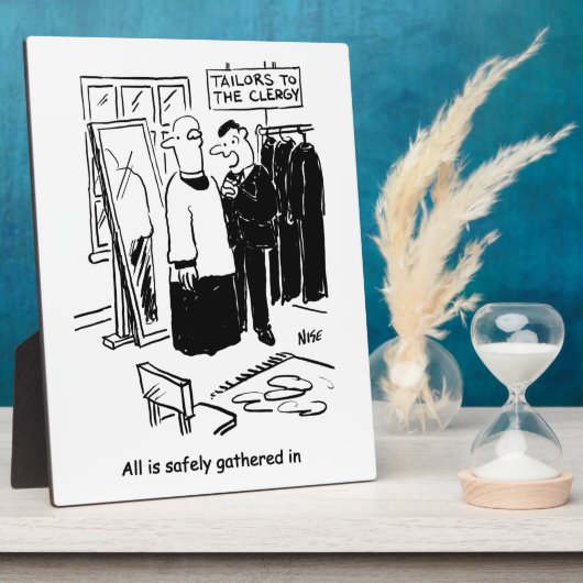 Vicar heeft een Cassock Fitting Church Cartoon Fotoplaat (Zijkant)