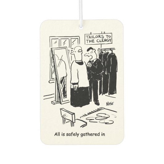 Vicar heeft een Cassock Fitting Church Cartoon Luchtverfrisser (Voorkant)
