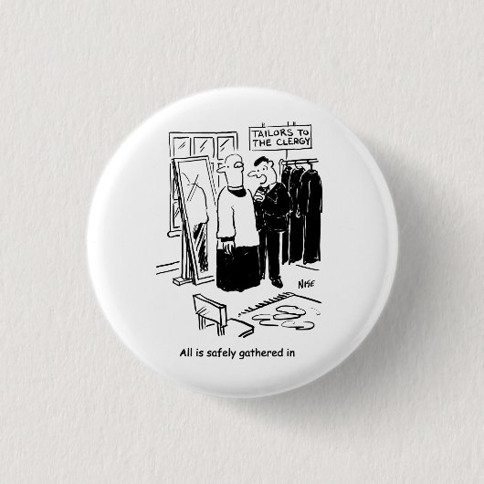 Vicar heeft een Cassock Fitting Church Cartoon Ronde Button 3,2 Cm (Voorkant)