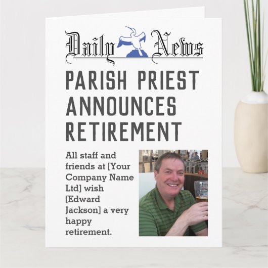 Vicar Parish Priest Retirement Kaart om te persona (Voorkant)