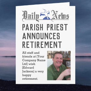 Vicar Parish Priest Retirement Kaart om te persona