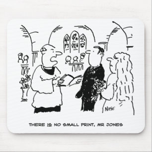 Vicar zegt dat er geen Cartoon voor kleine afdrukk Muismat
