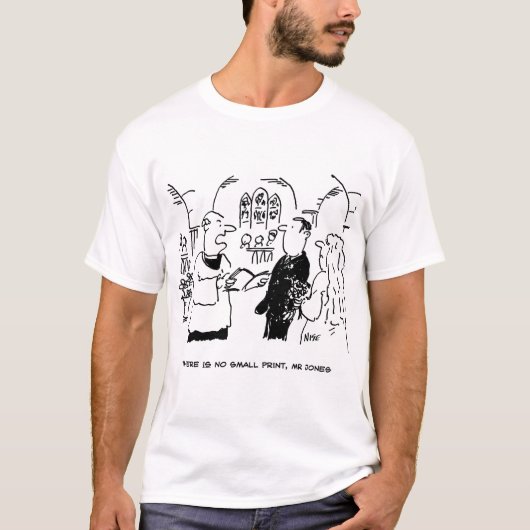 Vicar zegt dat er geen Cartoon voor kleine afdrukk T-shirt (Voorkant)