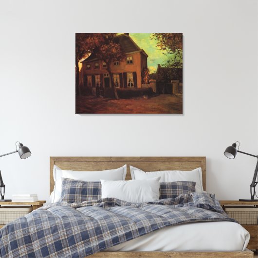Vicarage in Nuenen door Vincent van Gogh Canvas Afdruk (Insitu (Slaapkamer))