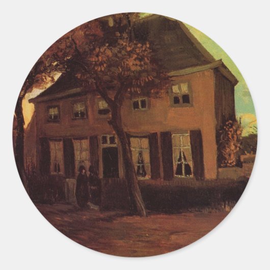 Vicarage in Nuenen door Vincent van Gogh Ronde Sticker (Voorkant)