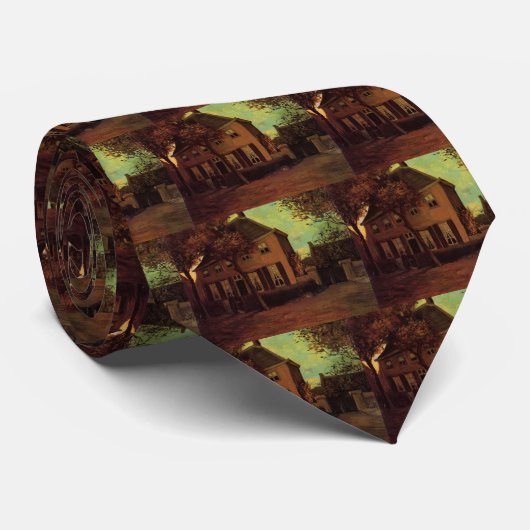 Vicarage in Nuenen door Vincent van Gogh Stropdas (Opgerold)