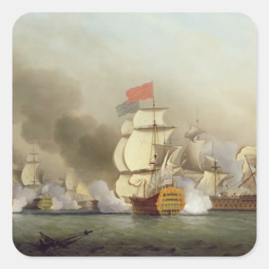Vice-admiraal Sir George Anson's Victor (1697-1762 Vierkante Sticker (Voorkant)