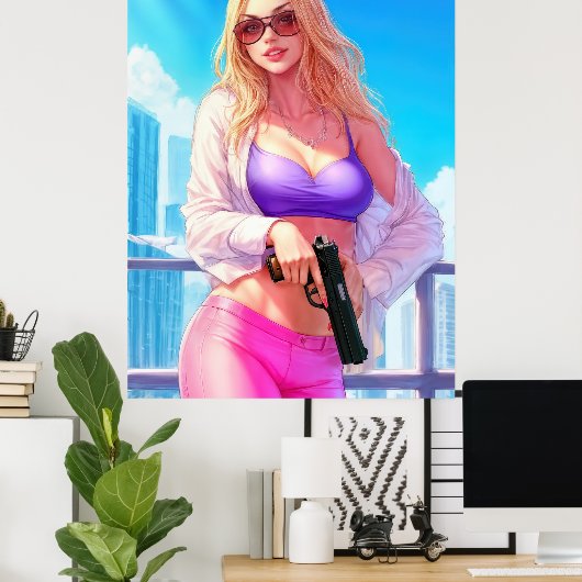 Vice Baby – Miami Heat with a Killer Smile Poster (Thuiskantoor)