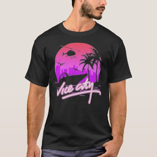 Vice City Retro Classic T-Shirt (Voorkant)