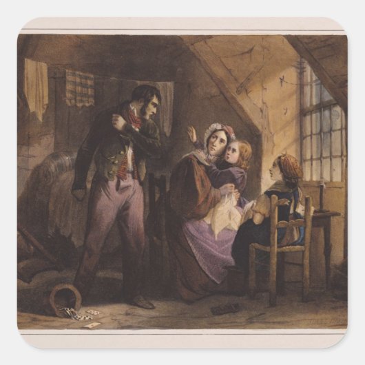 Vice en virtueel: Miserie Vierkante Sticker (Voorkant)