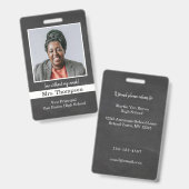 Vice-hoofdfoto-ID-badge voor terug naar school Badge (Front & Back)