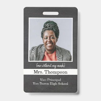 Vice-hoofdfoto-ID-badge voor terug naar school Badge