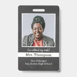 Vice-hoofdfoto-ID-badge voor terug naar school Badge