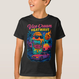 Vice ijs hittegolf retro miami ijs florida t-shirt