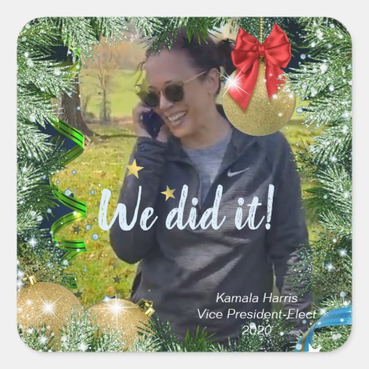Vice-President-gekozen Kamala Harris: We hebben he Vierkante Sticker (Voorkant)