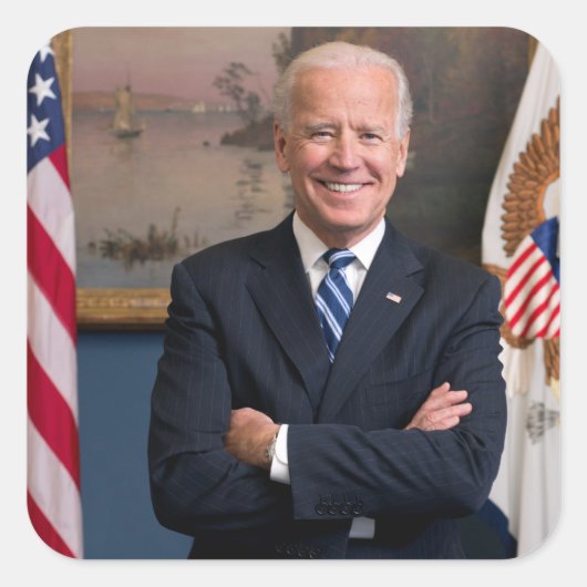 Vice-President Joe Biden van het Obama-voorzitters Vierkante Sticker (Voorkant)