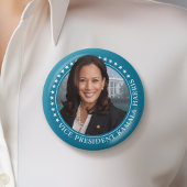 Vice President Kamala Harris 2024 - Blauwgroen ste Ronde Button 7,6 Cm