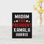 Vice-President Kamala Harris Feminist Shirt. Herst Kaart (Gele Bloem)
