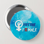 Vice-President Kamala Harris Future is Vrouw Ronde Button 4,0 Cm (Voorkant /achterkant)