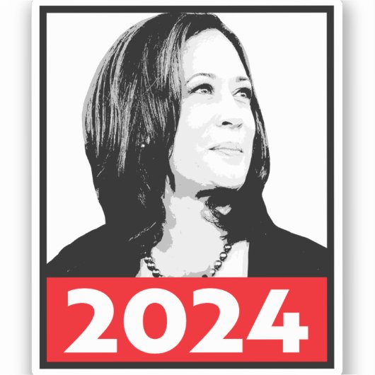 Vice-President Kamala Harris Graffiti Portret Sticker (Voorkant)