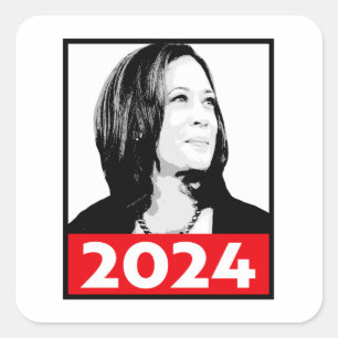 Vice-President Kamala Harris Graffiti Portret Vierkante Sticker
