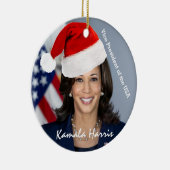 Vice-President Kamala Harris in Santa Hat Keramisch Ornament (Rechts)